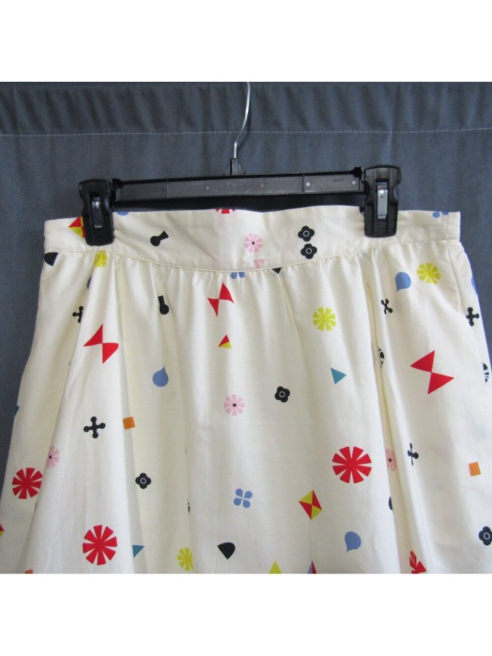 ModCloth Womens L Cotton Graphic Border Print Skirt Novelty Castle Retro New - Picture 3 of 14